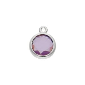 Coleccion nido · abalorio imperdible bebe plata 925mm piedra lila