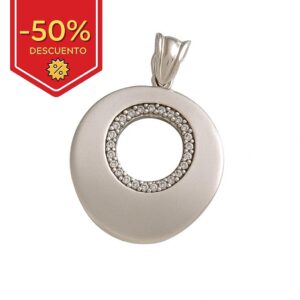 Colgante plata 925mm circulo circonitas