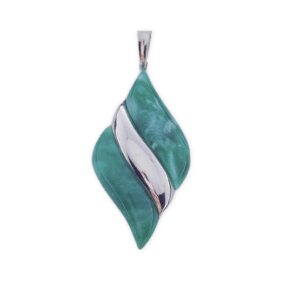 Colgante plata 925mm resina verde