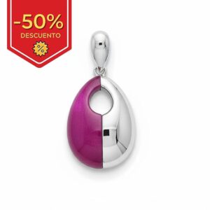 Colgante plata 925mm ojo de gato fucsia