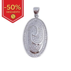 Colgante plata 925mm ovalado circonitas
