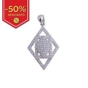 Colgante plata 925mm rombo circonita