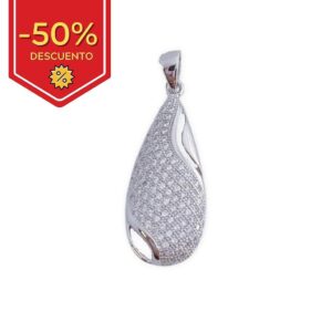 Colgante plata 925mm lagrima circonitas