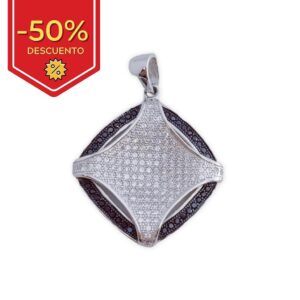 Colgante plata 925mm circonitas negras