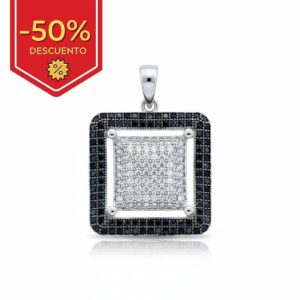 Colgante plata 925mm cuadrado circonitas