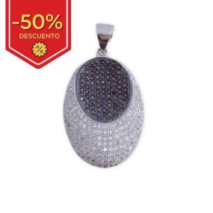 Colgante plata 925mm oval circonitas