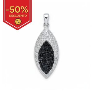 Colgante plata 925mm circonitas negras
