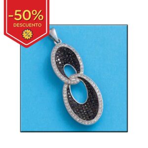 Colgante plata 925mm circonitas negras