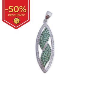 Colgante plata 925mm circonitas verdes