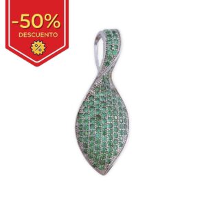 Colgante plata 925mm circonitas verdes