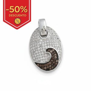 Colgante plata 925mm circonitas marrones