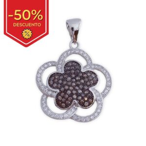 Colgante plata 925mm flor circonitas