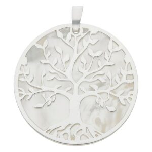 Colgante plata 925mm arbol de la vida nacar - 40mm