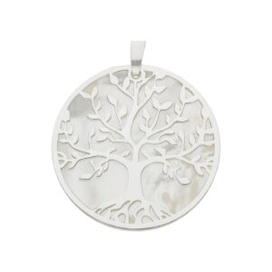 Colgante plata 925mm arbol de la vida nacar - 25mm