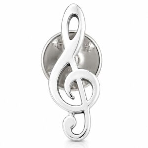 Pin plata 925mm clave de sol