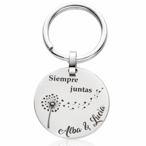 Llavero redondo plata 925mm · siempre juntas