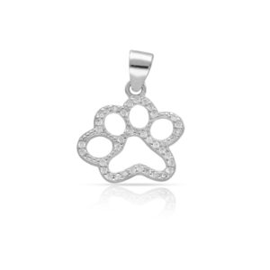 Colgante plata 925mm huella perro - 14x12mm