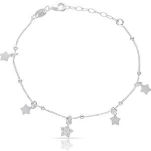 Pulsera plata 925mm mini charms estrellas