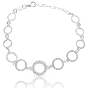 Pulsera plata 925mm circulos + circonitas