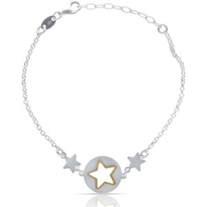 Pulsera plata 925mm 3 estrellas