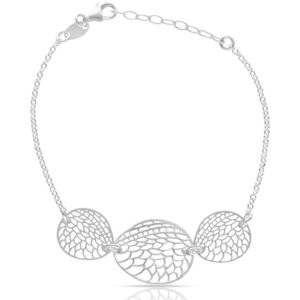 Pulsera plata 925mm oval calado