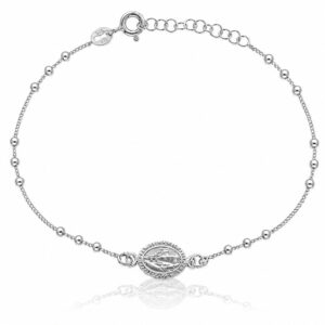 Pulsera plata 925mm virgen milagrosa + bolas