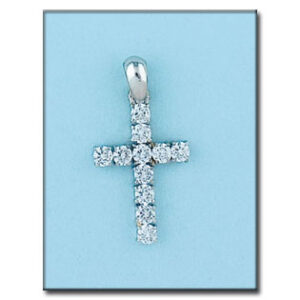 Cruz oro blanco 18kl circonitas