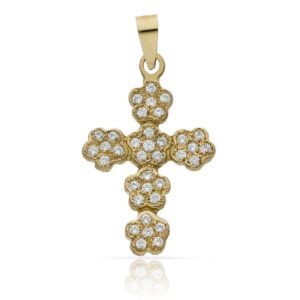 Cruz oro 18kl circonitas - 18x28mm