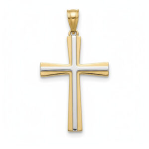 Cruz oro 18kl bicolor - 22x32mm