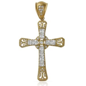 Cruz oro 18kl baguettes - 41x58mm