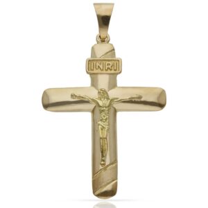 Cruz oro 18kl cristo - 32x45mm