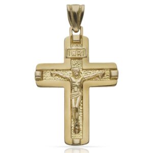 Cruz oro 18kl cristo - 23x33mm