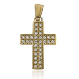 Cruz oro 18kl circonitas - 18x27mm