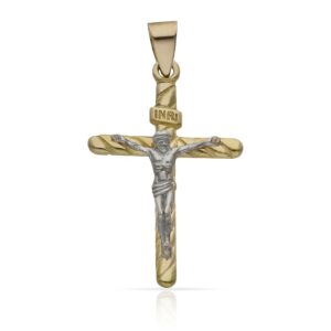 Cruz oro 18kl cristo - 20x32mm