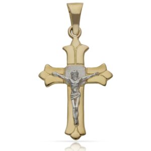 Cruz oro 18kl cristo - 22x36mm