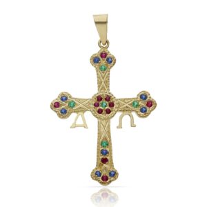 Cruz oro 18kl asturiana - 26x36mm