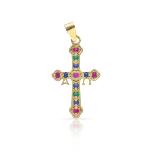 Cruz oro 18kl asturiana - 15x26mm