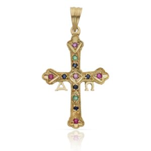 Cruz oro 18kl asturiana - 20x32mm