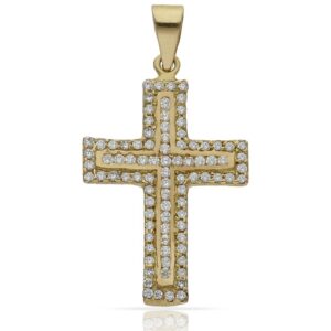 Cruz oro 18kl circonitas - 17x26mm