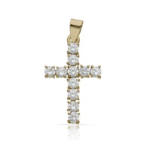 Cruz oro 18kl circonitas - 15x25mm