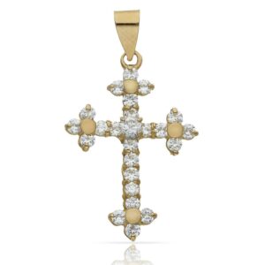 Cruz oro 18kl circonitas - 20x29mm