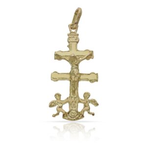 Cruz oro 18kl de caravaca - 13x26mm