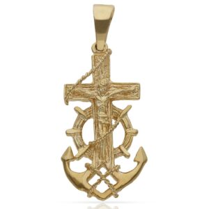 Cruz oro 18kl marinera cristo-18x35mm