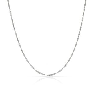 Cadena oro blanco 18kl singapur - 1mm