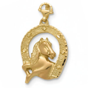 Cabeza oro 18 kl caballo y herradura