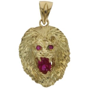 Cabeza oro 18kl leon - 26x35mm