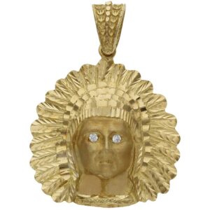 Cabeza oro 18kl indio - 35x40mm