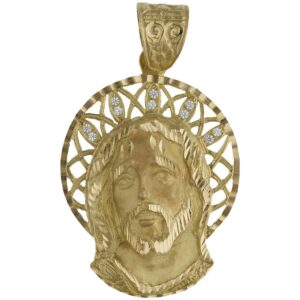 Cabeza oro 18kl cristo - 35x49mm