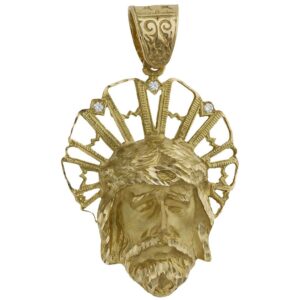 Cabeza oro 18kl cristo - 37x50mm