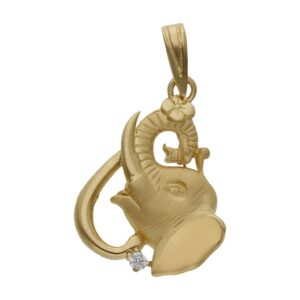 Cabeza oro 18kl elefante - 17x24mm